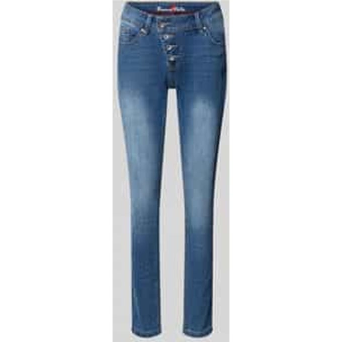 Straight fit jeans met knoopsluiting, model 'Malibu'