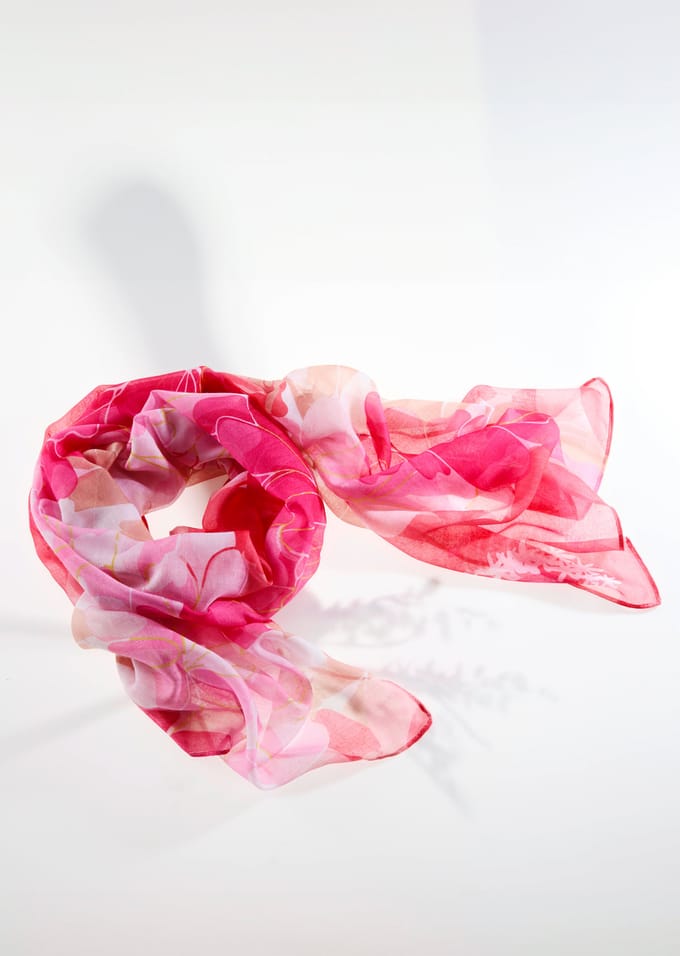 Sjaal - roze / cognac - Gr. Standaardmaat van Goldner Fashion
