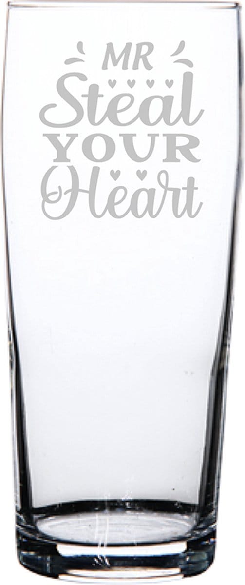 Gegraveerde bierfluitje 19cl Mr. Steal your heart