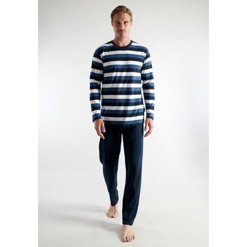 CECEBA Melbourne Heren Pyjama - ronde hals - Blauw