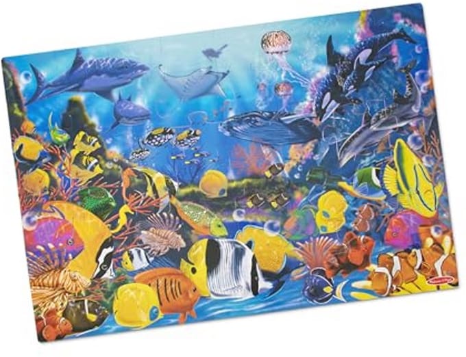 Onderwatervloerpuzzel met extra dikke kartonnen delen - Puzzels voor Creatief Spel