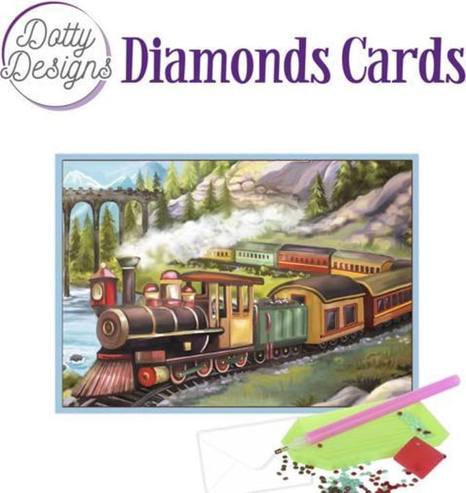 Diamond Painting Dotty Design Diamonds Cards | Vintage Train DDDC1029