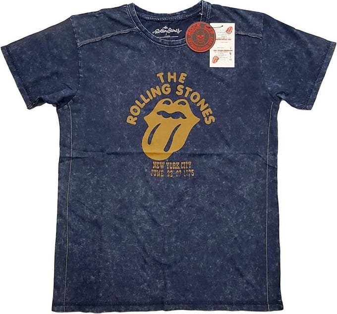 The Rolling Stones - NYC '75 Heren T-shirt - M - Blauw