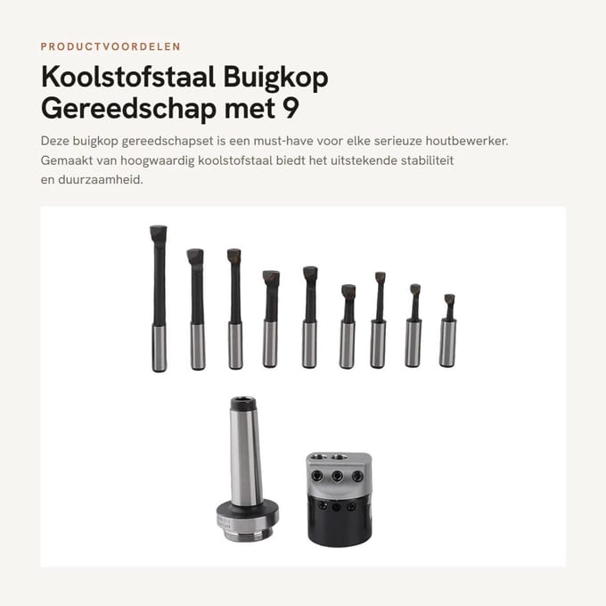 Dailygoods - Koolstofstaal Buigkop Gereedschap met 9 Inbussleutels