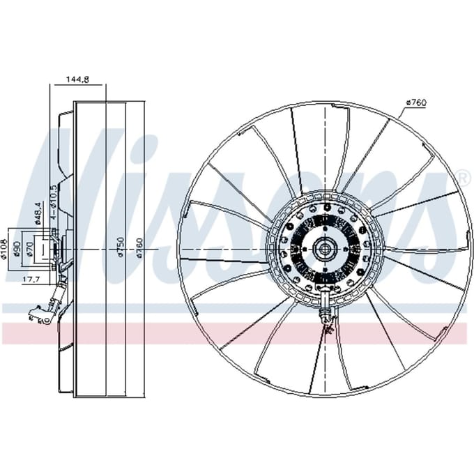 Koppeling, radiatorventilator NISSENS 86232