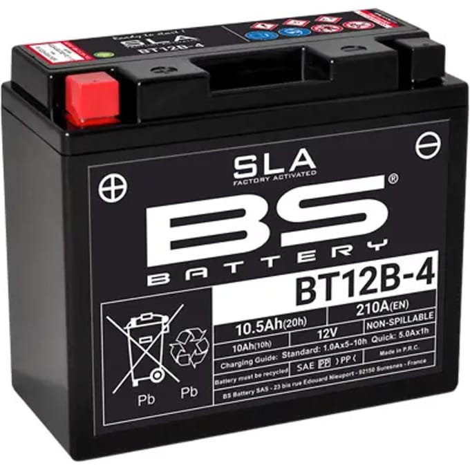 Motorfiets accu BS Battery SLA BT12B-4 - C (10H-R) - C (20H-R)