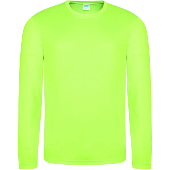 Just Cool Long Sleeve Cool T JC002 - ELECTRIC GREEN - M