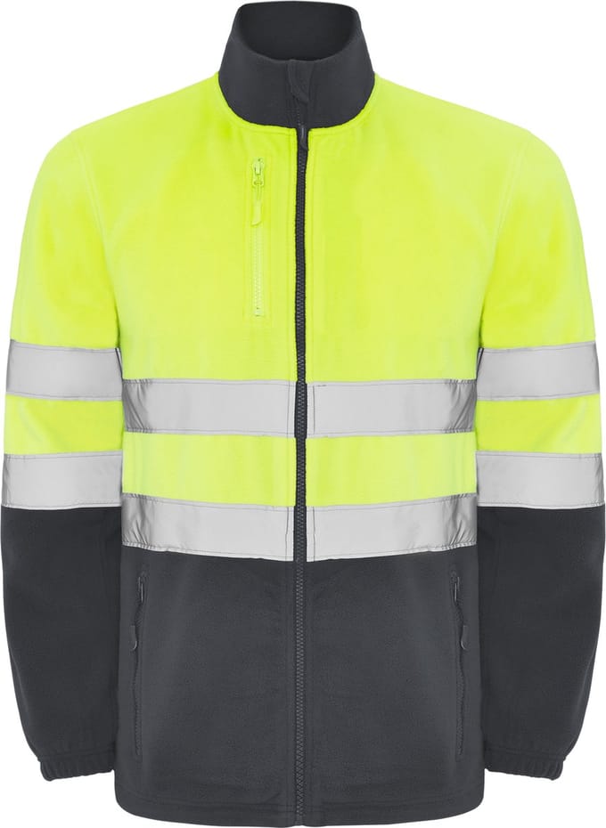 High Visibility Fleecejas Lood Grijs / Fluor Geel maat M model Altair merk Roly