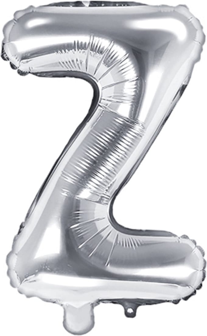 Partydeco - Folieballon Zilver Letter Z (35 cm)