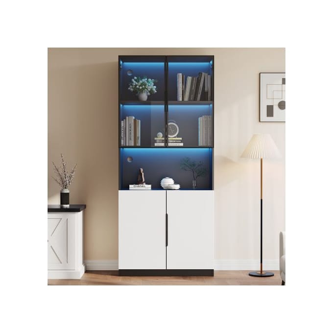 Vitrine - MUVOE - Moderne - Éclairage LED - 80x30x200 cm - Design minimaliste