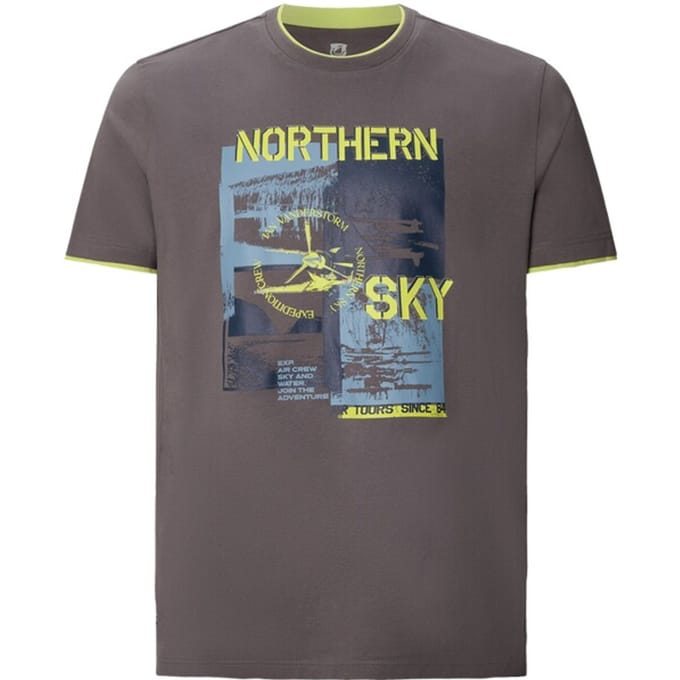 Jan Vanderstorm herren T-Shirt - 60/62 - grijs - Plus Size