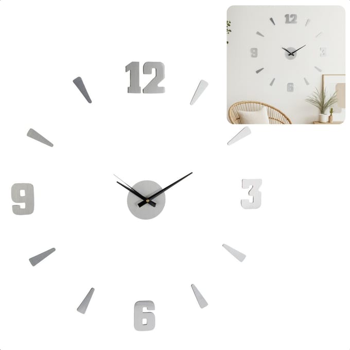 Relaxwonen - Klok - Uniek model - Zilver - Past overal