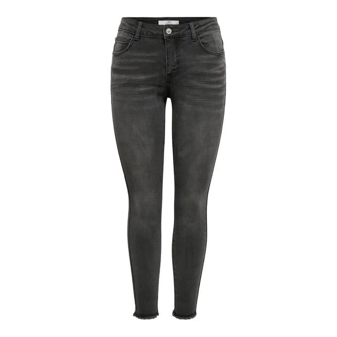 JDY Dames Skinny Fit Jeans Normale Taille Enkel Cut JDYSONJA Stretch Denim Broek met Ruches