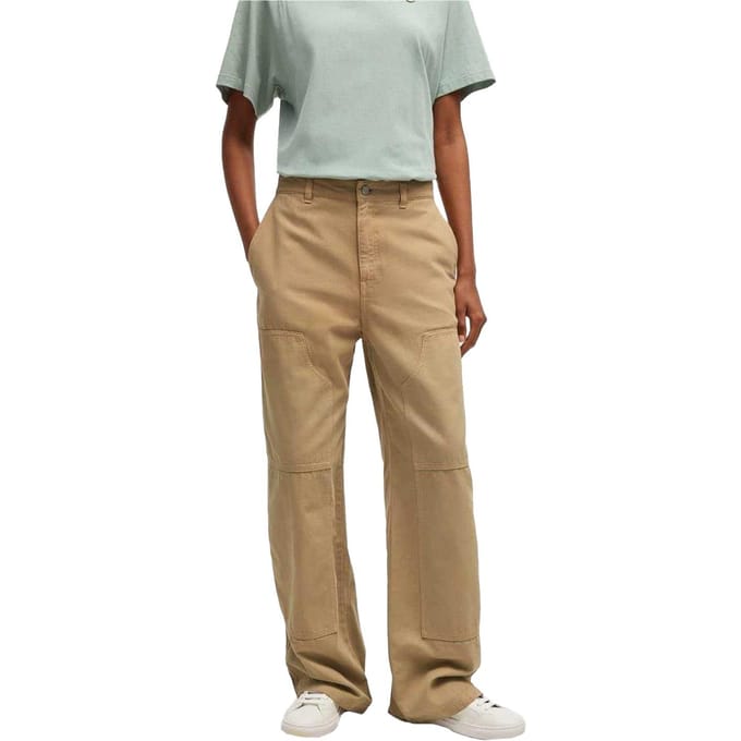 Hugo Hacarpe cargo-broek met rechte pijpen voor dames (Beige)