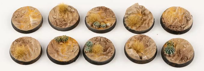 Deserts of Maahl Bases Pre-Painted (10x 25mm Round )