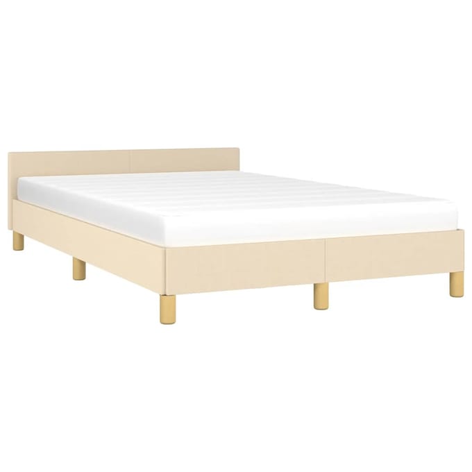 vidaXL - Bedframe - zonder - matras - 120x200 - cm - stof - crèmekleurig