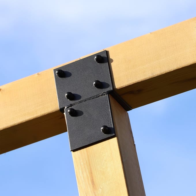 Wovar Pergola Verlenging Zwart Gecoat voor 20 x 20 cm palen open model | Per Stuk
