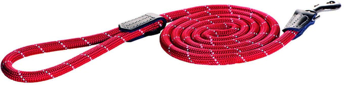 Rogz Rope Lijn Lang Rood - Hondenriem - 180X0.9 cm