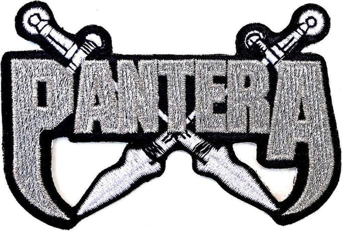 Pantera - Silver Swords Patch - Wit/Zwart