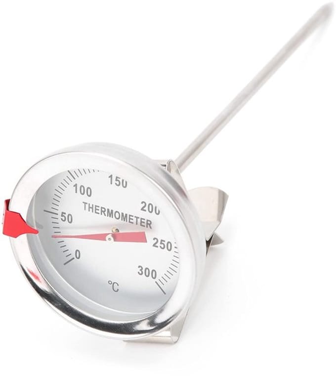 Allecto - Diepe Frituur Thermometer - Frituren - Stalen Dial