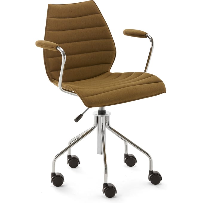 Kartell Maui Soft draaistoel - mosterd