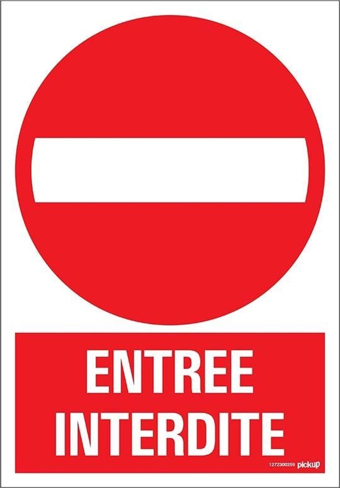 Pickup bord panneau 23x33 cm Combi - Entree interdite