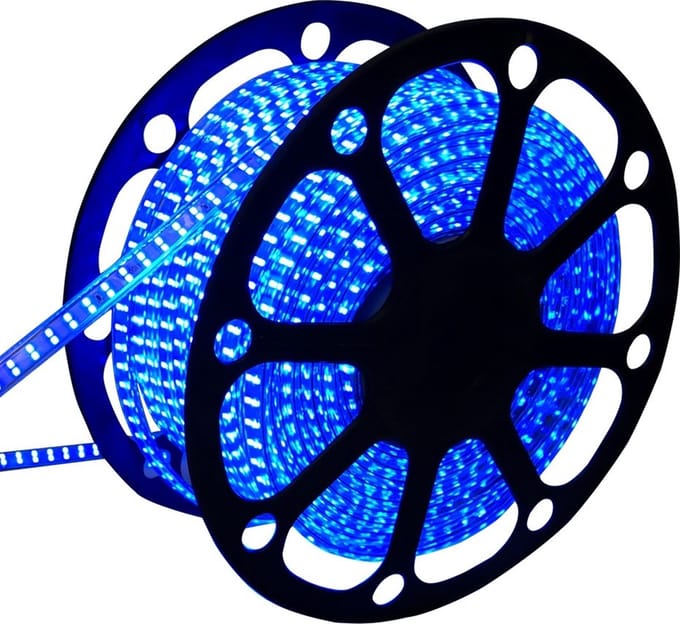 LED lichtslang blauw | 230V AC - 7W - 60 LED's/m | sproeidicht IP65 | 50 meter