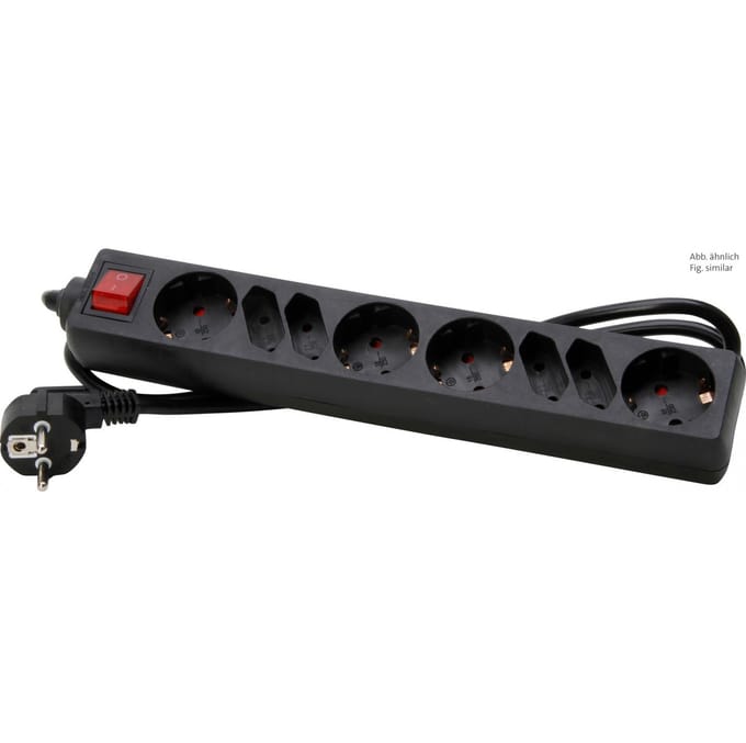 Kopp TCD 4V + RA + 4V euro 1.4 meter + schakelaar zwart