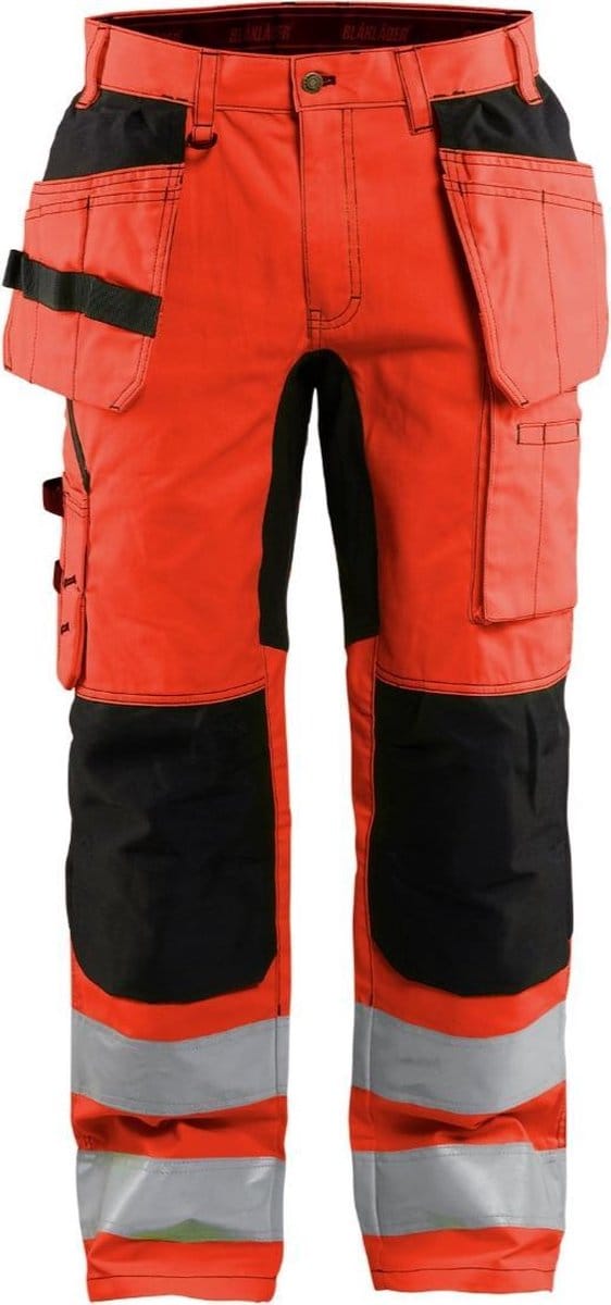 Blaklader Werkbroek met stretch High Vis 1552-1811 - High Vis Rood/Zwart - C46