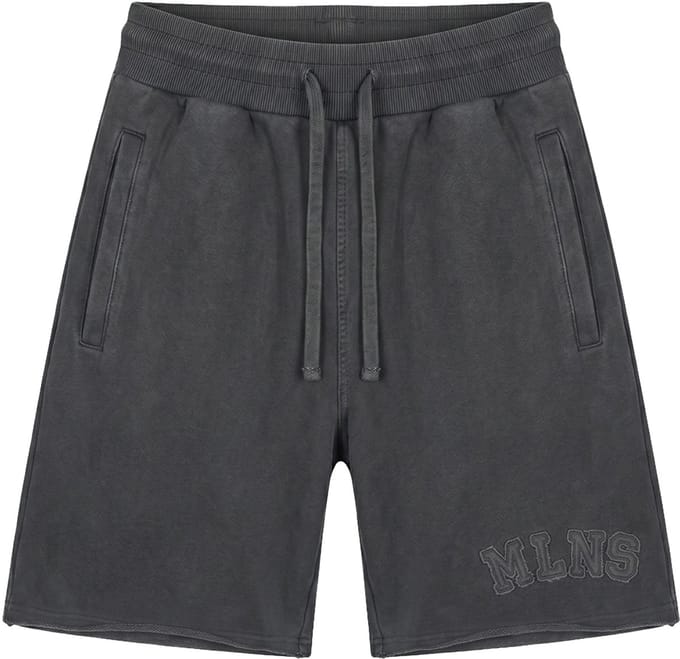 Malelions heavyweight applique short in de kleur grijs.