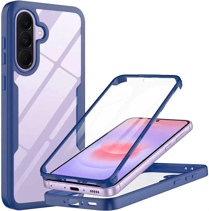 Hoesje geschikt voor Samsung Galaxy A37/A36/A56 - Techsuit ColorVerse 360 Case met Screenprotector - Blauw