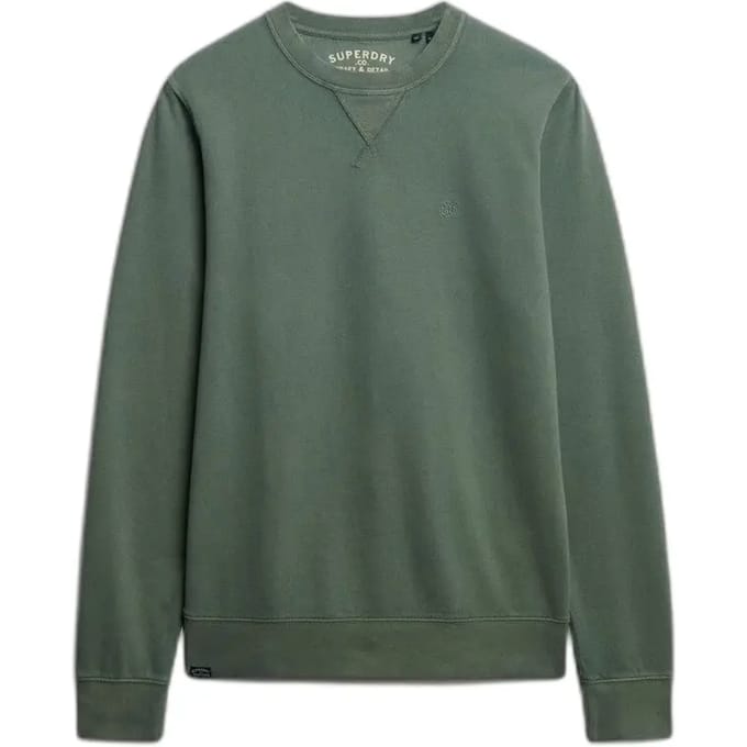 Sweater Superdry groen slim fit ronde hals