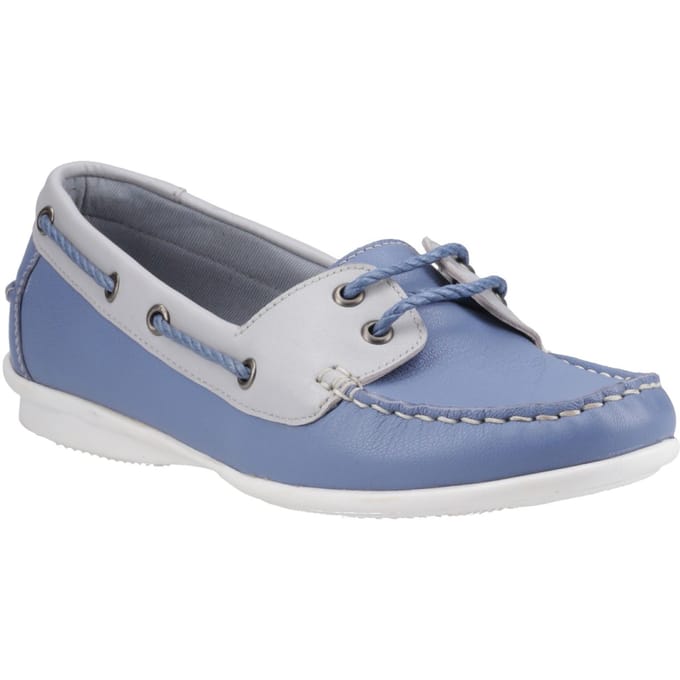 Hush Puppies Irene Leren Dames Blauwe Bootschappen