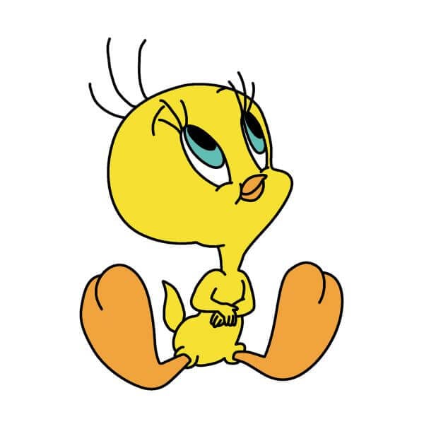 Looney Tunes Tweety Sitting Dames T-shirt - Wit - S