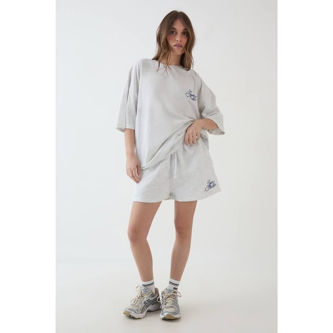 Dames Dsgn Studio Script Oversized T-shirt | Ash Grey | Maat: XL