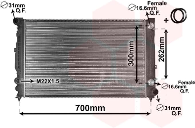 Van Wezel - RADIATOR VOOR AUDI A4 B5 1994-1998 4B0121251R