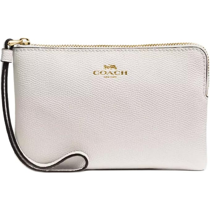 Portefeuille Portefeuille Mini Portefeuille pour Femme Coach Fermeture Éclair d'Angle 16 Cuir Crossgrain Blanc 58032-IMCHK Basic Set (Bag+Dust Bag) white