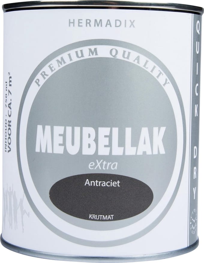 Hermadix Meubellak eXtra - Dekkend - Krijtmat Antraciet