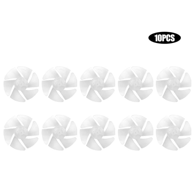 10 Stuks Mini Plastic Ventilatorblad Klein Vermogen Haardroger Ventilatorbladen Motor Accessoires white