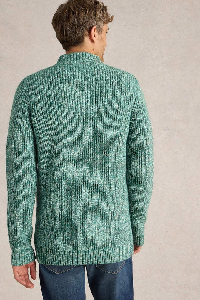 White Stuff Rye Twisted Button Neck Green Multi Größe: XL | Pullover Outlet | Herren | Grün