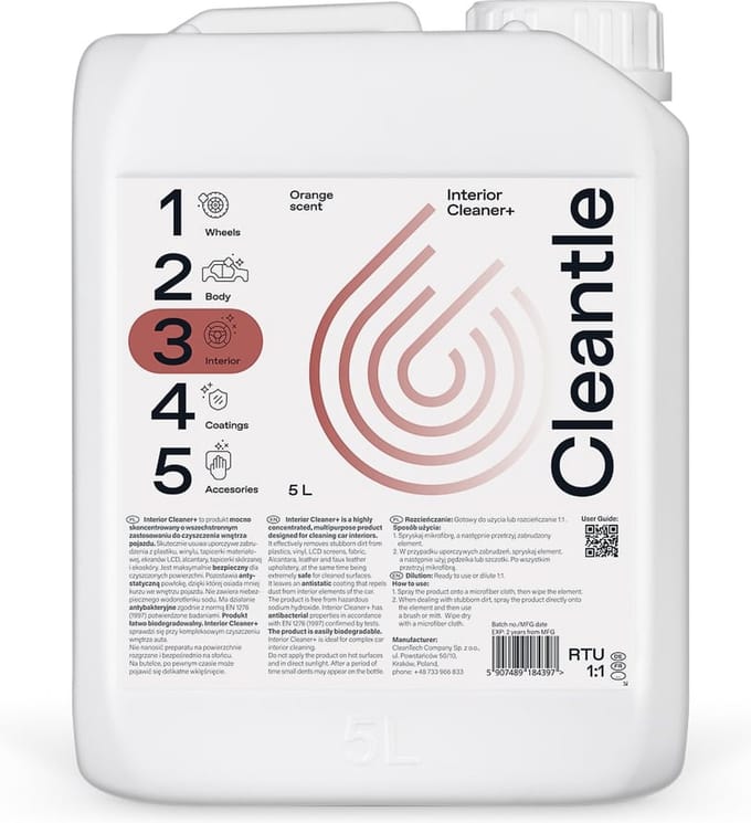 Cleantle Interior Cleaner+ | multifunctioneel inzetbaar 5 liter