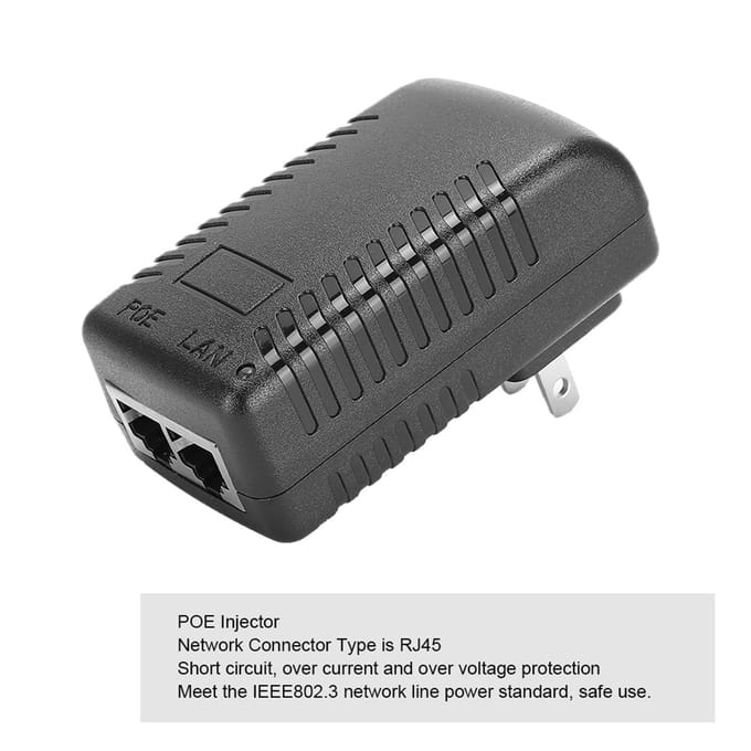 Injecteur POE DC 24V 1A Adaptateur secteur Fiche / Optionnel