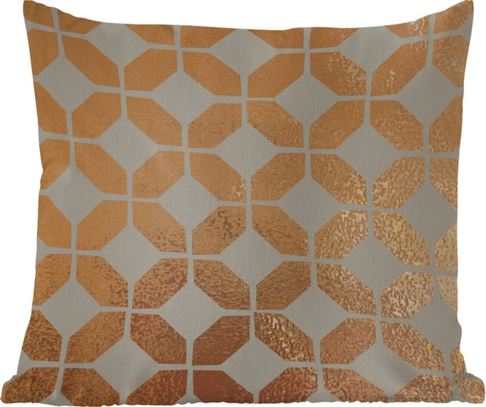 Sierkussens - Kussentjes Woonkamer - 40x40 cm - Patronen - Goud - Luxe - Grijs
