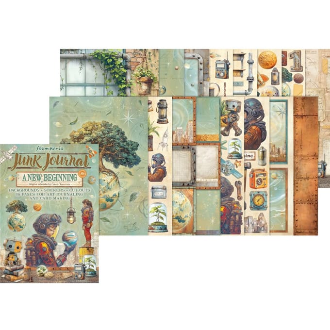 Stamperia - A New Beginning Junk Journal Stickers, Backgrounds, Cut-Outs (SBJK16)