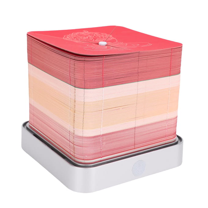 Rozenboeket 3D Memoblok met Licht 2026 Kalender Papier Snijden Hand Scheuren 3D Kunst Notitieblok Sculptuur voor Bureau Decoratie rood