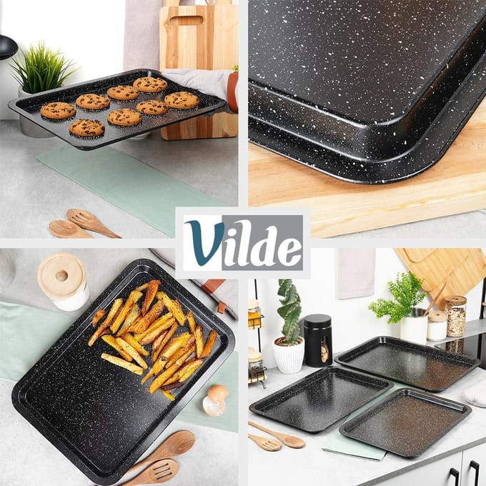 Bakplaat Graniet 38x26,5 / 43x29 cm 2 stuks - voor Bakken - voor De Oven