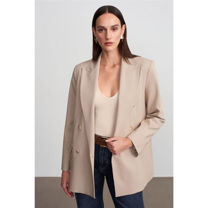 Lange Crepe Blazer Jacket