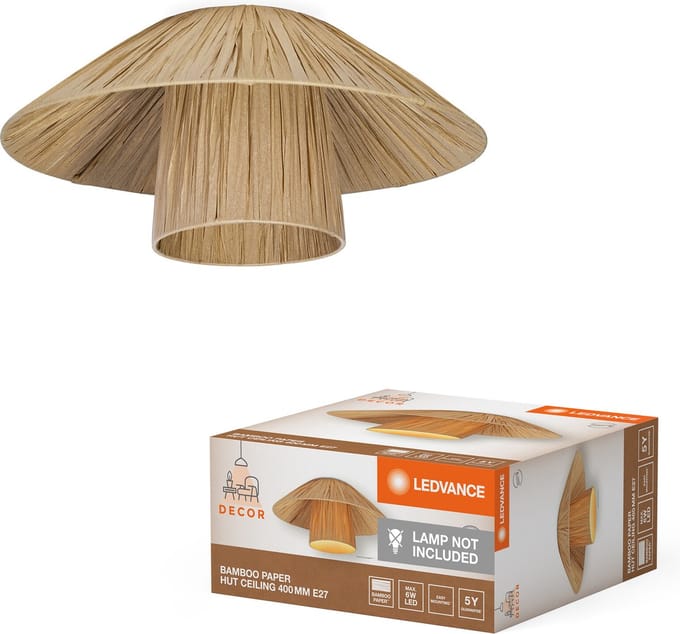LEDVANCE Decor Bamboo Paper Hut Plafondlamp 400 E27 Bruin