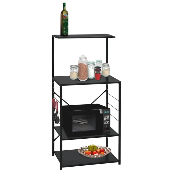 vidaXL - Magnetronkast - 60x39,6x123 - cm - bewerkt - hout - zwart