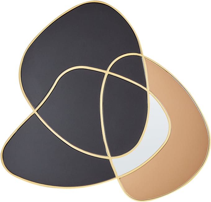 TAILLY - Wandspiegel - Goud/Zwart - 99 x 89 cm - Glas